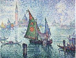Paul Signac The Green Sail,Venice Norge oil painting art